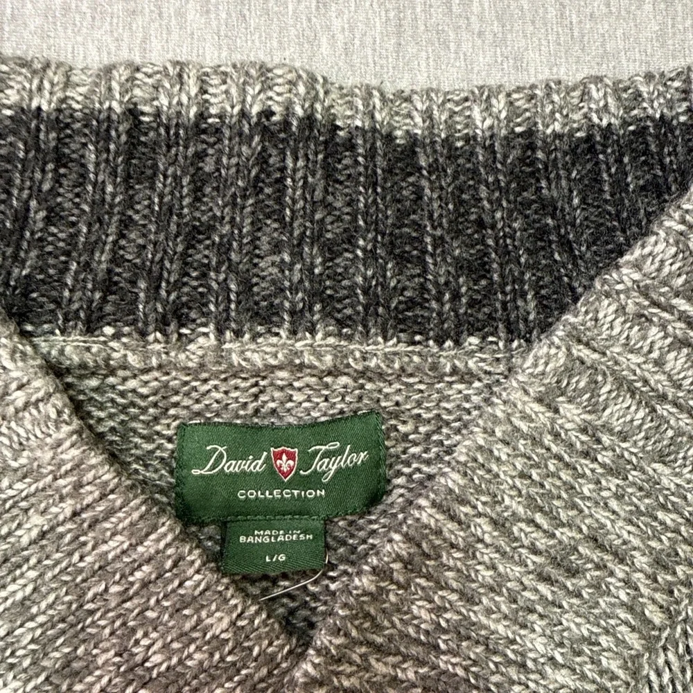 David Taylor Collection, Men's Sweater, New With Tags, Grey, Knit, Size L